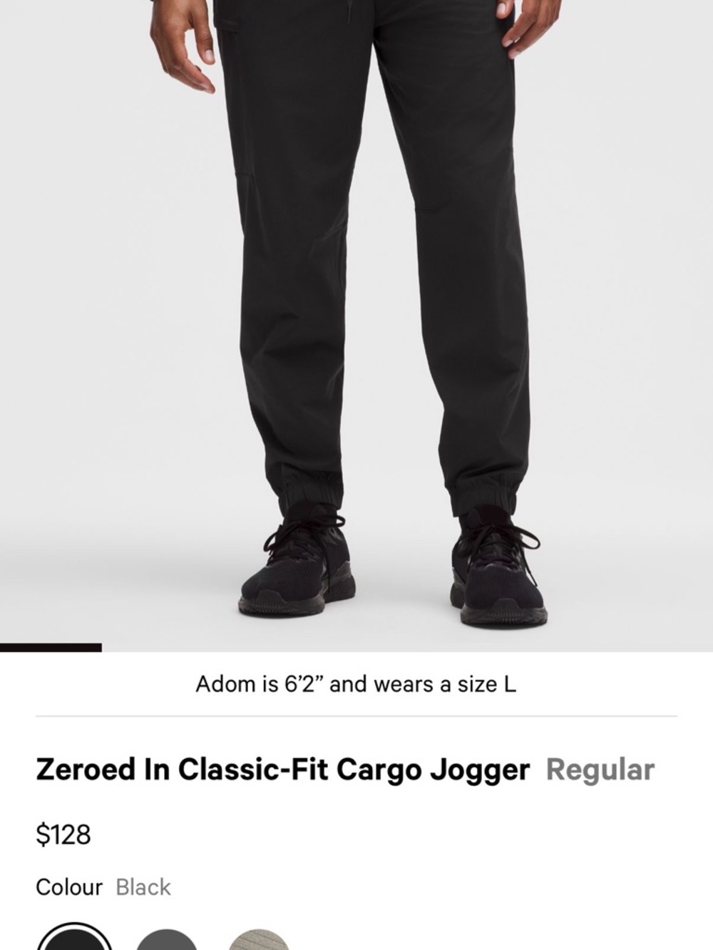 NWT Lululemon Mens Zeroed In Classic Fit Cargo Jogger size Medium